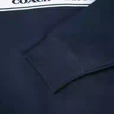 COACH FW22 Letter Print Half-Zip Sweatshirt Navy