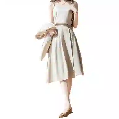 【dme】 不规则裁剪设计休闲长裙 卡其