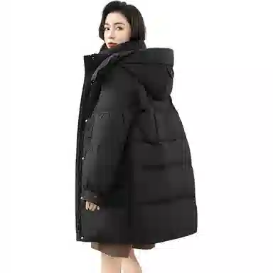 鸭鸭 时尚百搭连帽纯色加厚羽绒服 女款