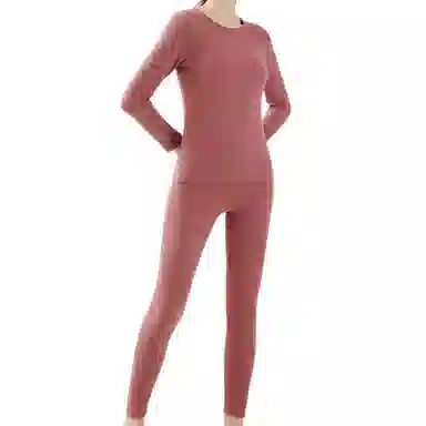 雅鹿 圆领舒适亲肤弹力保暖套装 女款