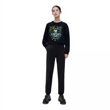KENZO Logo Print Crewneck Sweatshirt Black