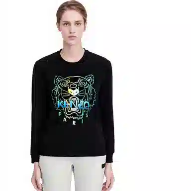 KENZO Logo Print Crewneck Sweatshirt Black