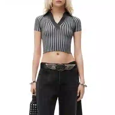 Alexander Wang FW24 Ribbed Knit Polo