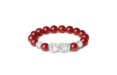 百利金 招财貔貅 国潮复古新中式平安转运精致轻奢小众创意设计霸气吞金兽转运珠 玛瑙 手串 男女同款情侣款