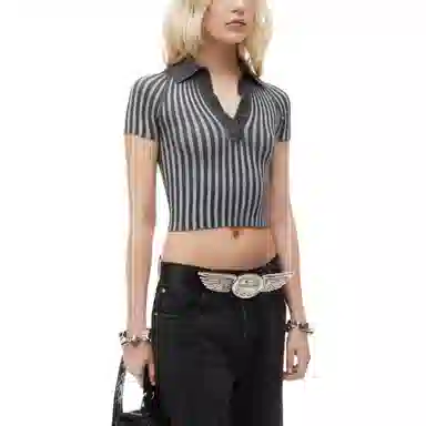 Alexander Wang FW24 Ribbed Knit Polo