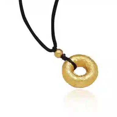 谧月珠宝 招财纳福 国潮新中式轻奢精致创意设计高级感 百福同心圆平安扣出勤必备 合金 吊坠 男女同款情侣款