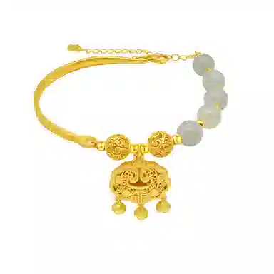 芷悦 平安如意锁 优雅高级 和田玉手链 青白玉 女款