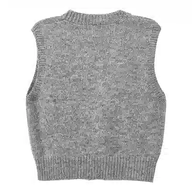 红蜻蜓 简约圆领刺绣马甲背心针织衫 女款