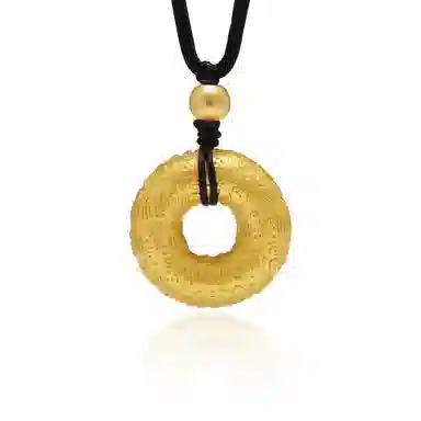 谧月珠宝 招财纳福 国潮新中式轻奢精致创意设计高级感 百福同心圆平安扣出勤必备 合金 吊坠 男女同款情侣款