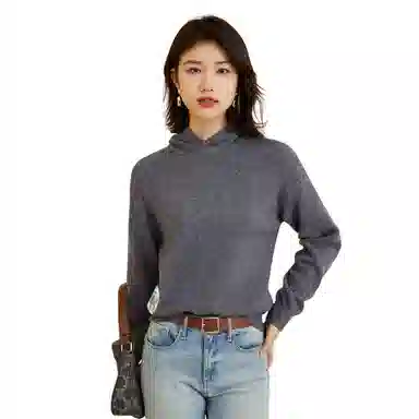 恒源祥 休闲套头外穿气质连帽毛衣 女款