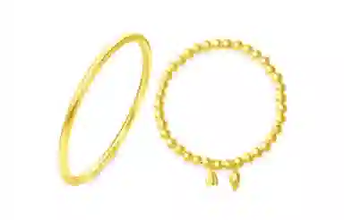 尚银福 两世欢莲蓬素圈系列 新中式精致轻奢小众设计气质复古转运 合金 手镯 女款