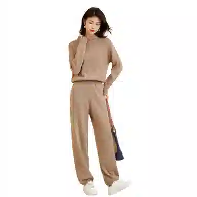 恒源祥 休闲套头外穿气质连帽毛衣 女款