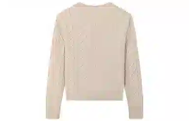 恒源祥 圆领绞花套头长袖纯色毛衣 女款