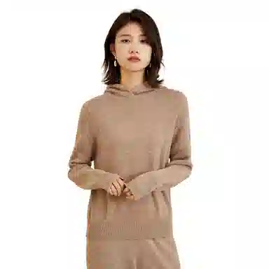 恒源祥 休闲套头外穿气质连帽毛衣 女款