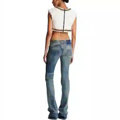 BALMAIN FW23 Signature Tweed Tank Top