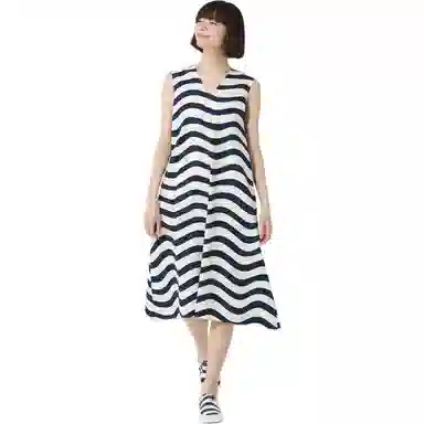 UNIQLO x Marimekko SS24 Navy Striped Dress