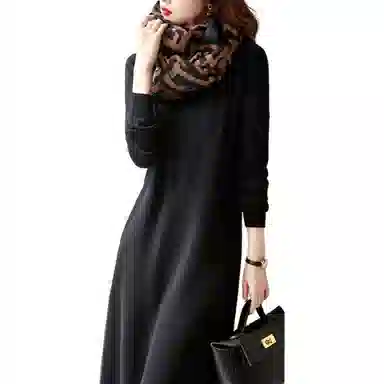 【dme】 休闲纯色长袖连衣裙