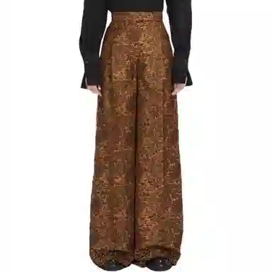 MaxMara Finire Wide Jacquard Wool Trousers