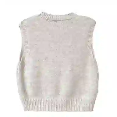 红蜻蜓 简约圆领刺绣马甲背心针织衫 女款