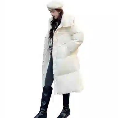 鸭鸭 设计感连帽通勤羽绒服 女款