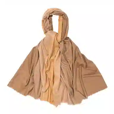 上海故事 手绘渐变空调 聚酯纤维 绒线围巾 女款 深棕米咖