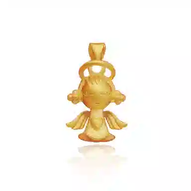 谧月珠宝 爱心小天使 新中式国潮时尚大气轻奢精致创意设计 高级感磨砂久不掉色 合金 吊坠 男女同款情侣款