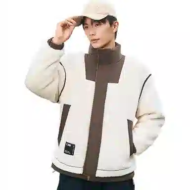 鸭鸭 时尚百搭短款双面穿无帽立领羽绒服 男女同款