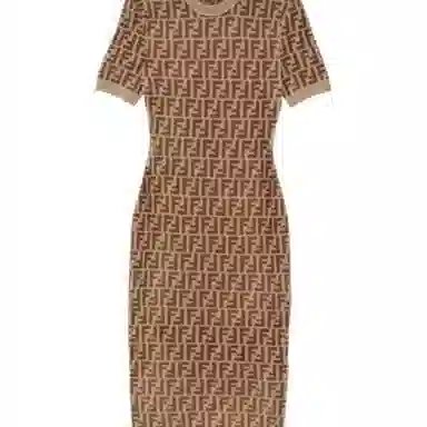 Fendi FW22 Logo Knit Dress