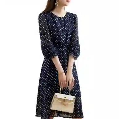 【dme】 宽松休闲立领长袖连衣裙