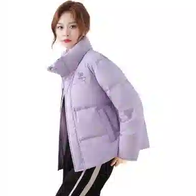 鸭鸭 加厚纯色立领短款羽绒服 女款