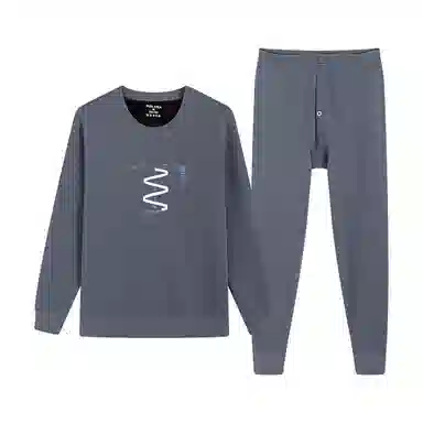 贴身领域 加绒加厚可外穿青少年长袖长裤保暖套装 男款