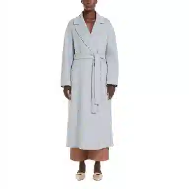 MAX MARA Long Belted Coat Gray