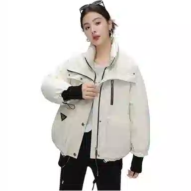 鸭鸭 百搭休闲短款立领夹克羽绒服 女款