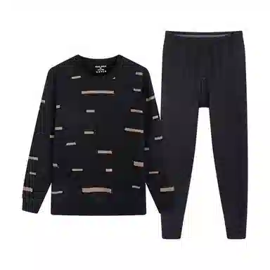 贴身领域 加绒加厚可外穿青少年长袖长裤保暖套装 男款