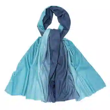 上海故事 手绘渐变空调 聚酯纤维 绒线围巾 女款 深棕米咖