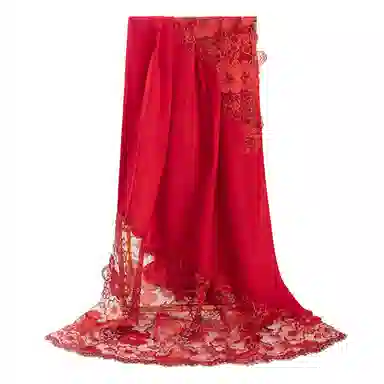 上海故事   高级感 刺绣羊毛围巾   围脖  女款  礼盒装