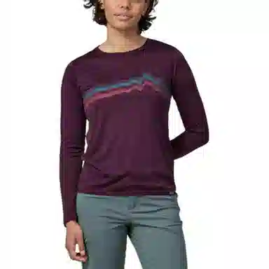 patagonia Women's Long-Sleeved Capilene Cool Daily Graphic Shirt C1logo T