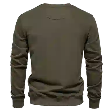 北极绒 时尚长袖纯色潮流外贸宽松纯色圆领休闲卫衣 男款