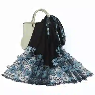 上海故事   高级感 刺绣羊毛围巾   围脖  女款  礼盒装