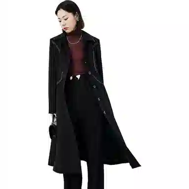 美洋 收腰长袖连衣裙 女款 黑色