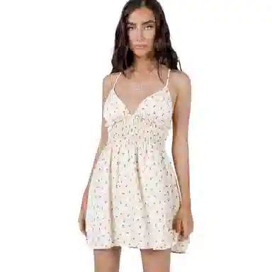 PRINCESS POLLY ROZA MINI DRESS BEIGE BEIGE