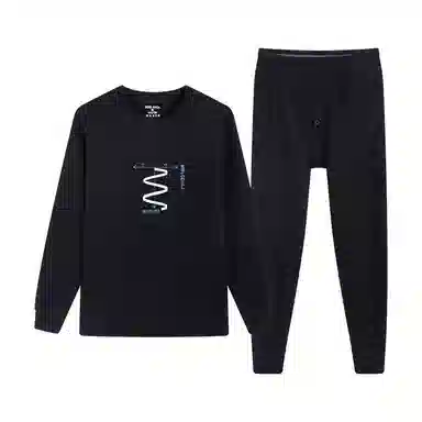 贴身领域 加绒加厚可外穿青少年长袖长裤保暖套装 男款