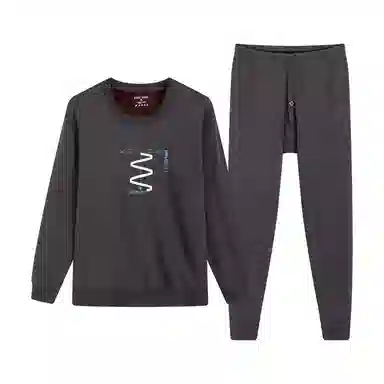 贴身领域 加绒加厚可外穿青少年长袖长裤保暖套装 男款