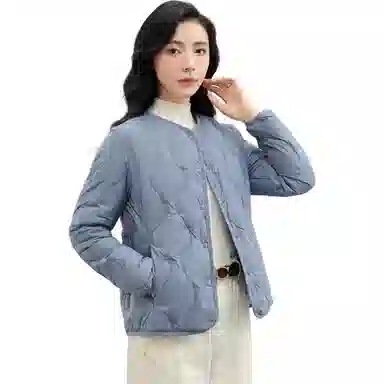 鸭鸭 单排扣宽松纯色日系简约百搭外穿内搭时尚轻薄羽绒服 女款