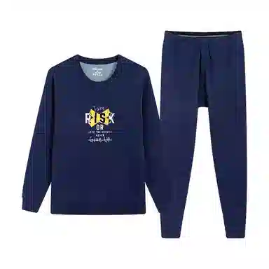 贴身领域 加绒加厚可外穿青少年长袖长裤保暖套装 男款