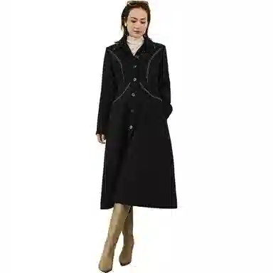 美洋 收腰长袖连衣裙 女款 黑色