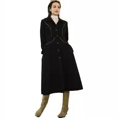 美洋 收腰长袖连衣裙 女款 黑色