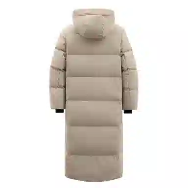 鸭鸭 简约通勤连帽时尚直筒时尚加厚纯色羽绒服 男女同款