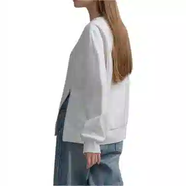 【dme】 纯色圆领套头休闲长袖卫衣 女款 本白