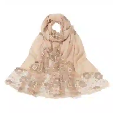 上海故事   高级感 刺绣羊毛围巾   围脖  女款  礼盒装